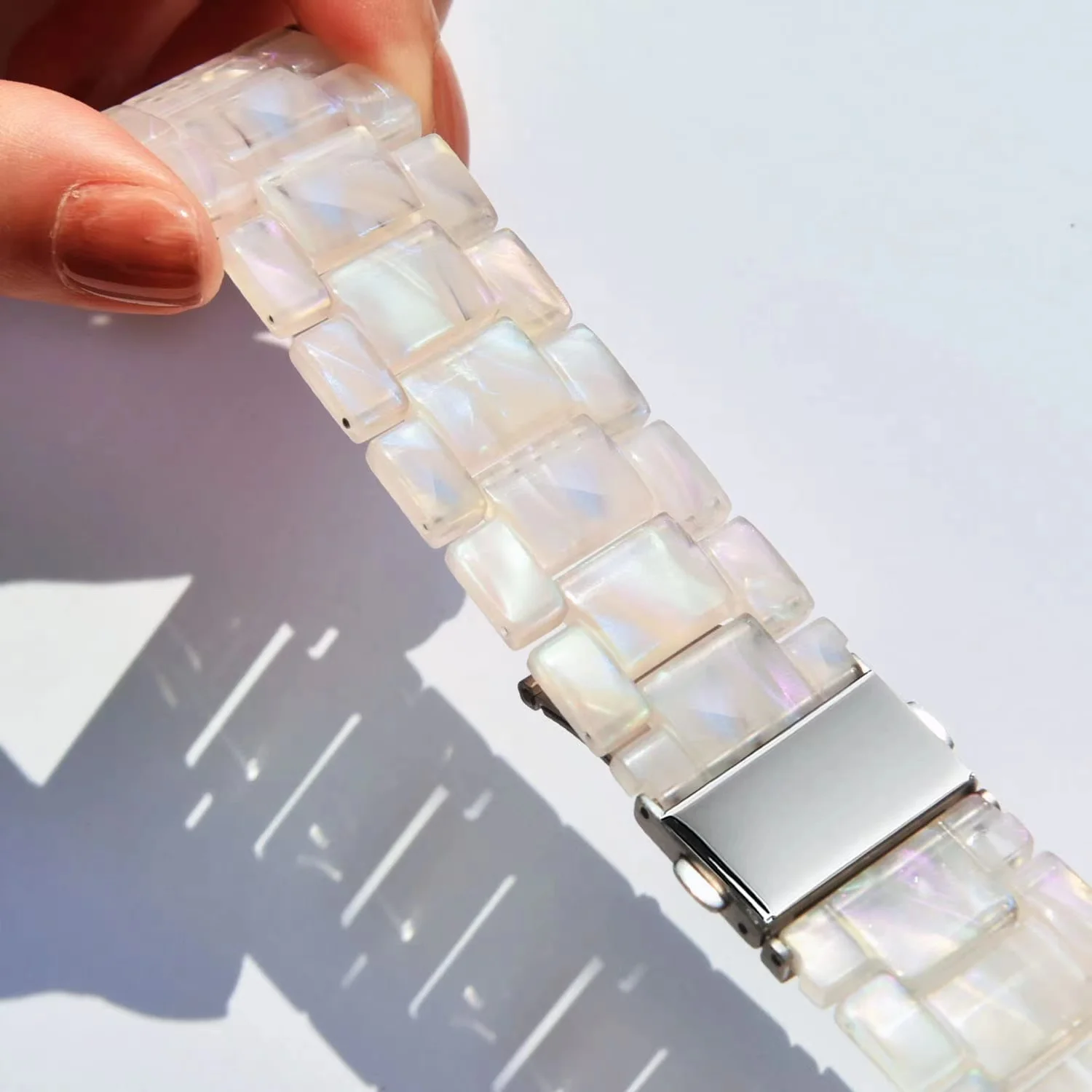 Resin Strap for Apple Watch Bands 45mm 41mm 38mm 42mm 40mm 44mm Fluorescence Bracelet Iwatch Seies 7 6 Se 5 4 3 2 1 Watchband