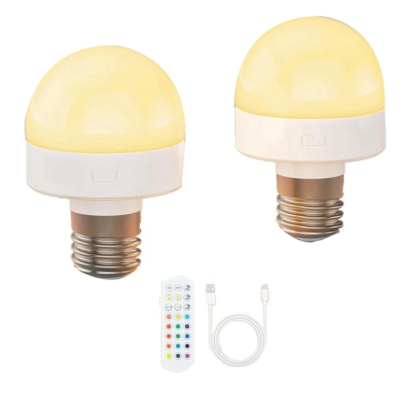 

Light Bulbs With Remote - E26 Battery Operated Light Bulb For Non-Hardwired Wall Sconces, Pendant Lights