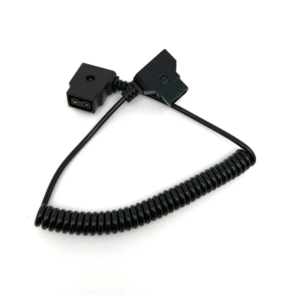 New Coiled D-TAP 2 Pin Male to Female Extension Spring Power Cable for DSLR Rig V-lock Anton Bauer Battery
