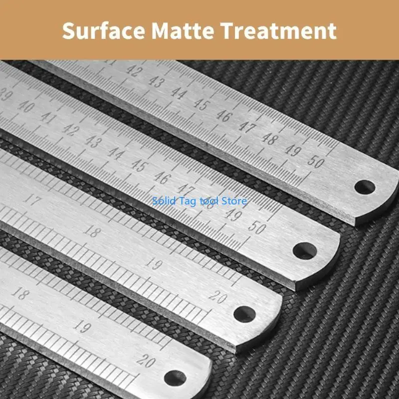 4XFD Heavy Duty Stainless Steel Ruler with Clear Measurements for Accurate Drafting