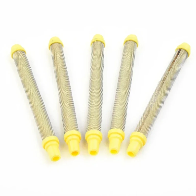 5pcs 100 Mesh Airless Spraygun Filter Airless Paint Parts Filter Reduces Nozzle Clogging Spraying Machine Accessories Yellow