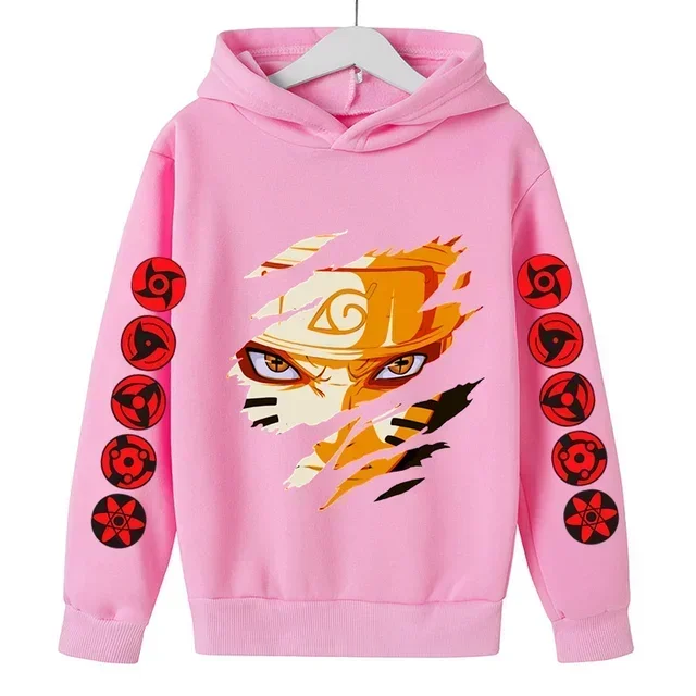 2024 Naruto Anime Children\'s Hoodies-animated Cotton Hoodies for Boys and Girls Ages 3-14T