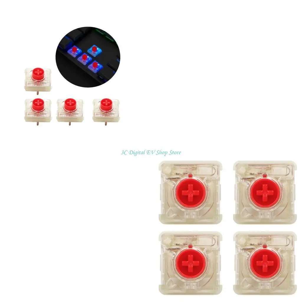 

E74D RGB Mx Переключатели Cherry MX Низкопрофильный RGB Серебристый/Красный переключатель Более тонкие клавишные переключатели