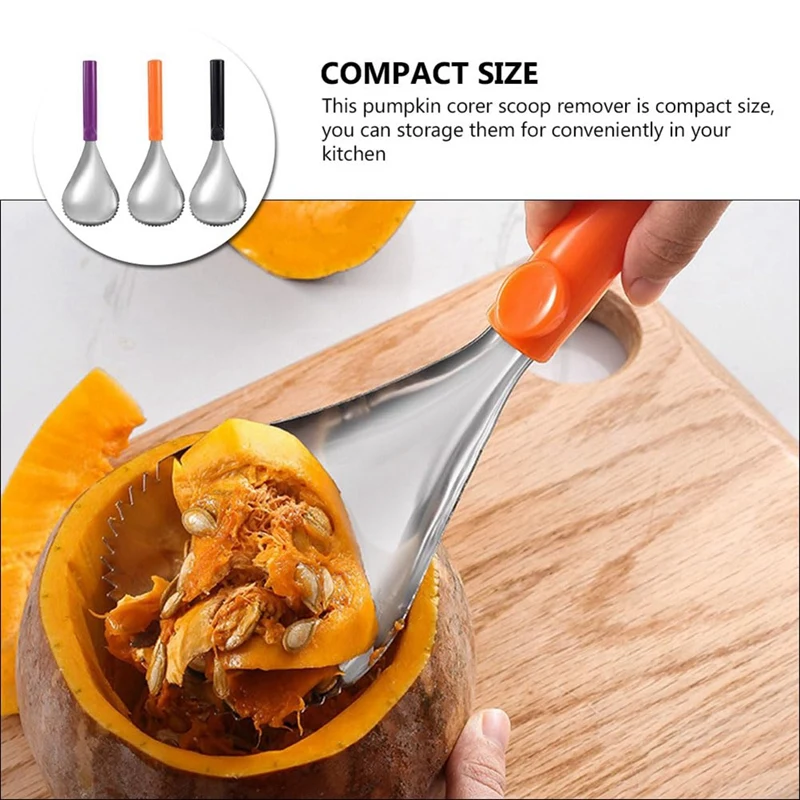 1Pcs Manual Pumpkin Corer Scoop Pumpkin Pulp Separator Stainless Steel Pumpkin Scooper