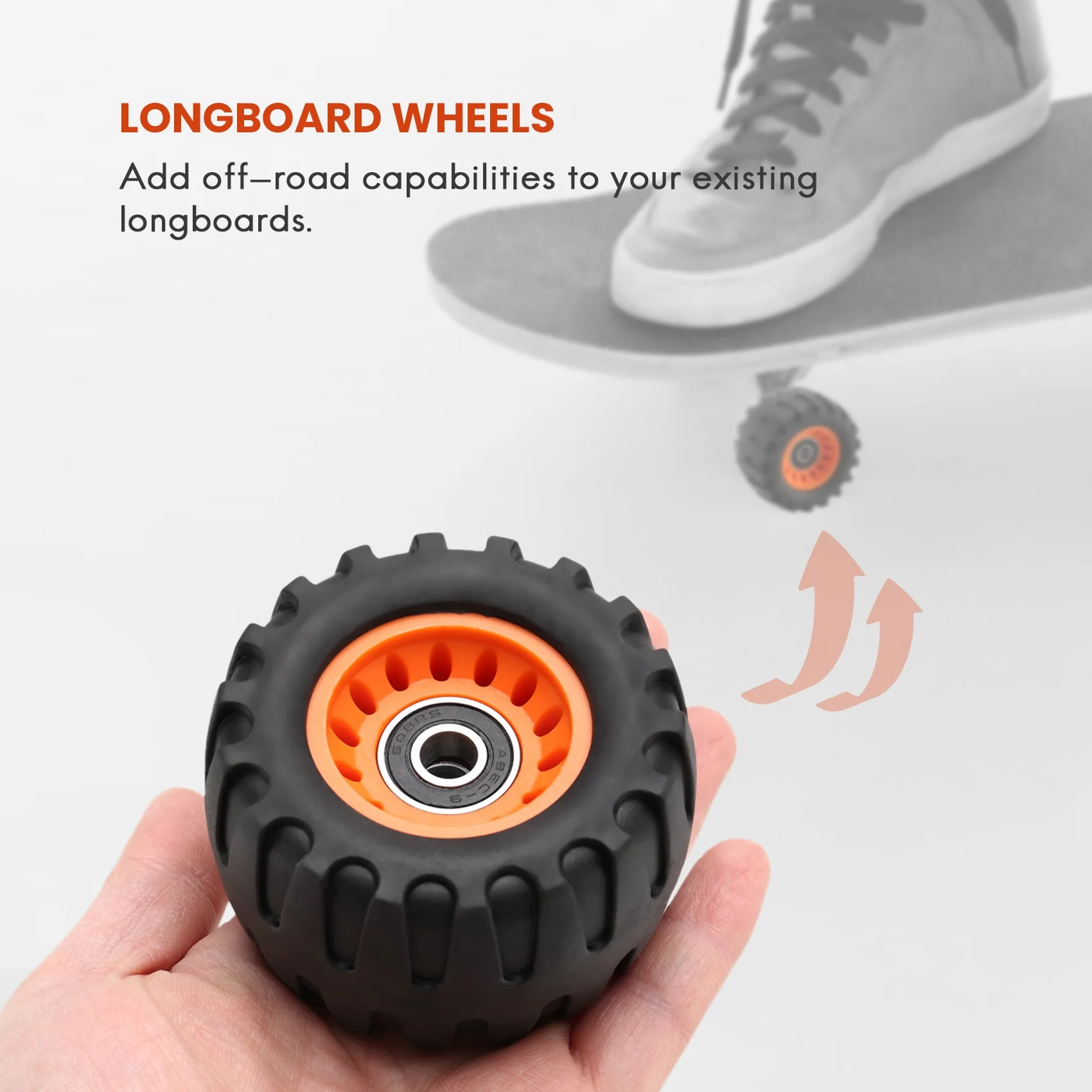 All Terrain Off Road Skateboard Longboard Wheels Road Damping Wheel Dance Board Round (Set of 4 Contains Bearing Sleeve)