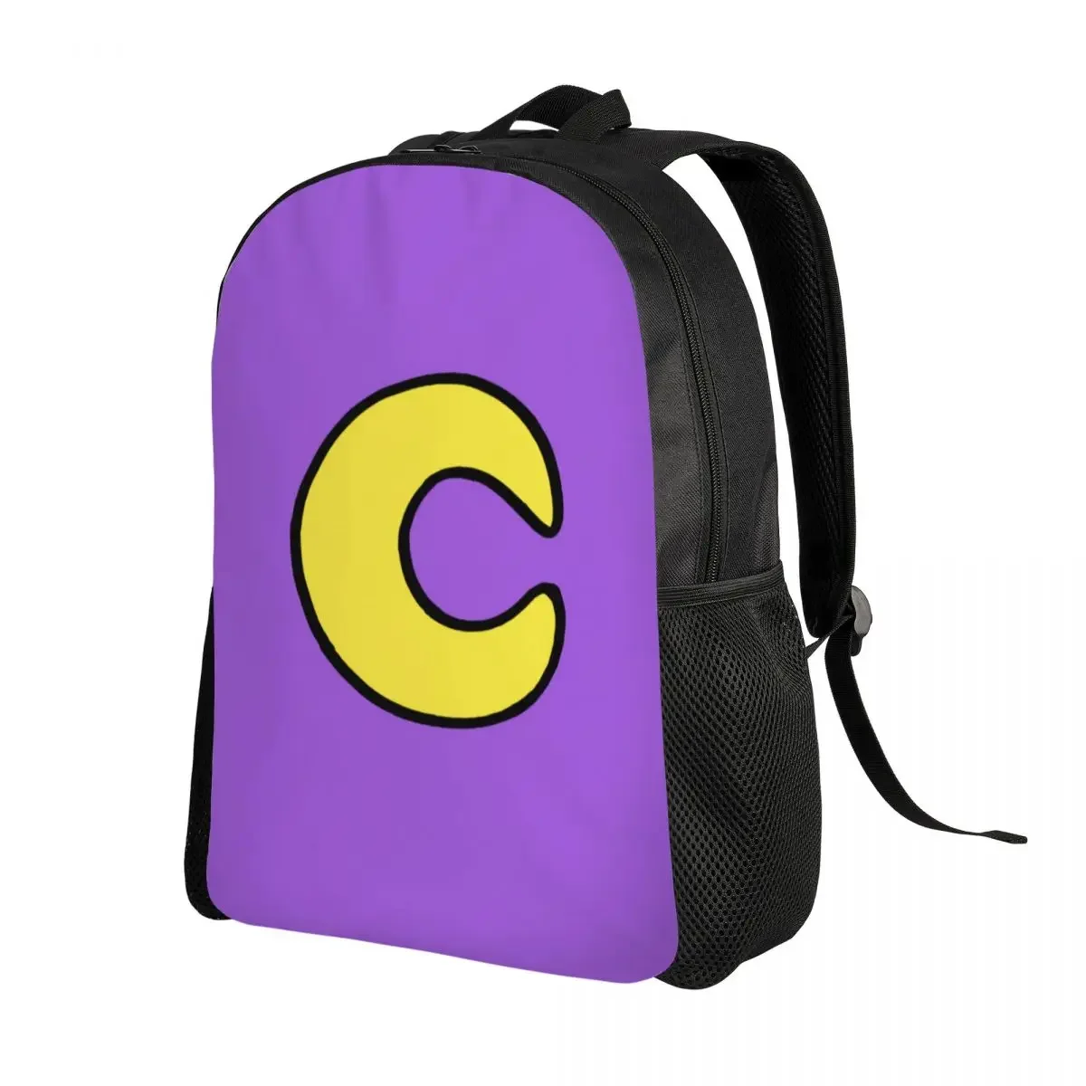 Custom Purple Smiling Big Mouth Cat Pendant Critters Laptop Backpack Women Men Bookbag for School College Student  Game Bag