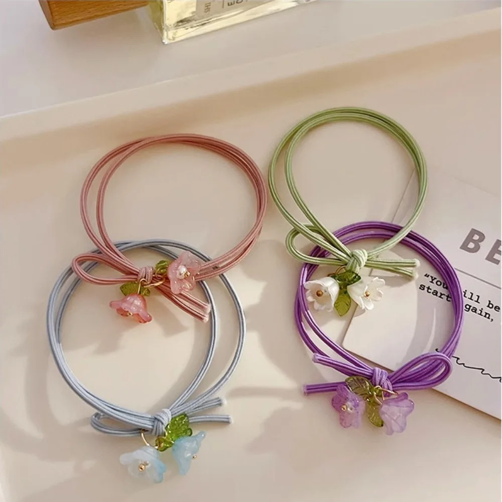 Colorful Flower Hair Tie Portable Hipster Atmosphere High Elasticity Rubber Bands Versatile Headrope Hair Accessories