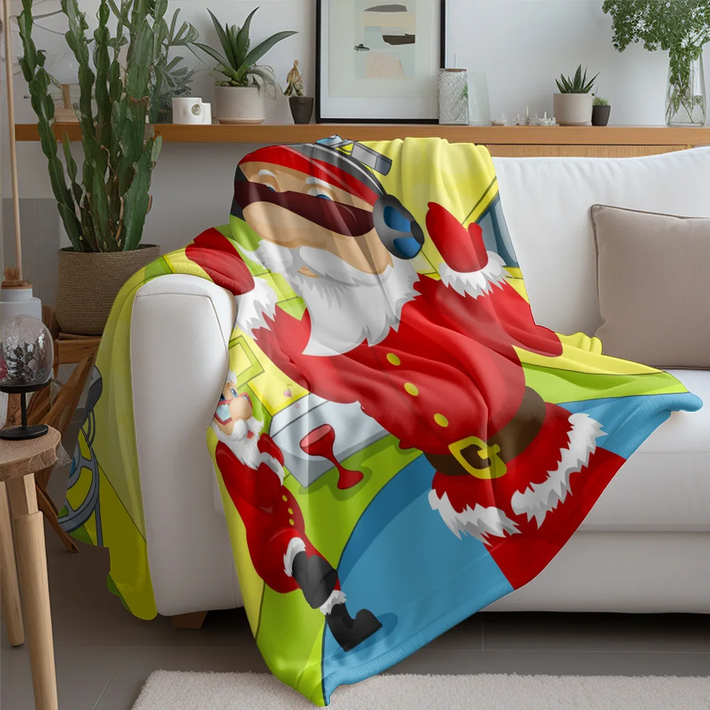 TU Santa Claus Doctor Christmas Throw Blanket Funny Holiday Gift Medical Humor Cozy Bedding Festive Decor Novelty Gift Unique Pr