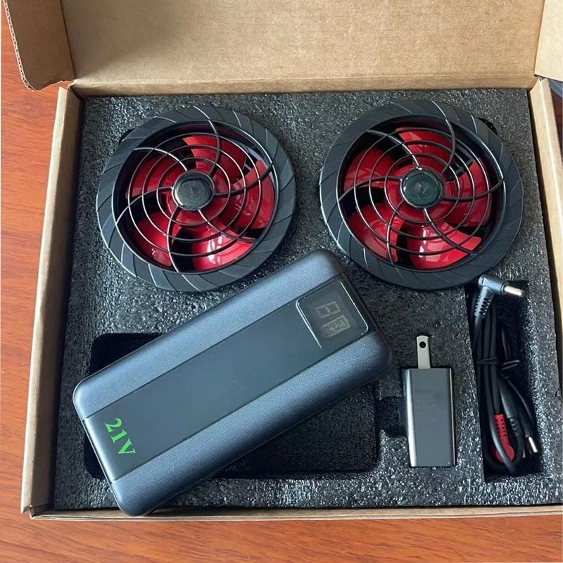 The Set Box Contains 21V 84000mAh Air Conditioner Clothing Brushless Fan Battery Accessories Can Be Used for 12 Hours.