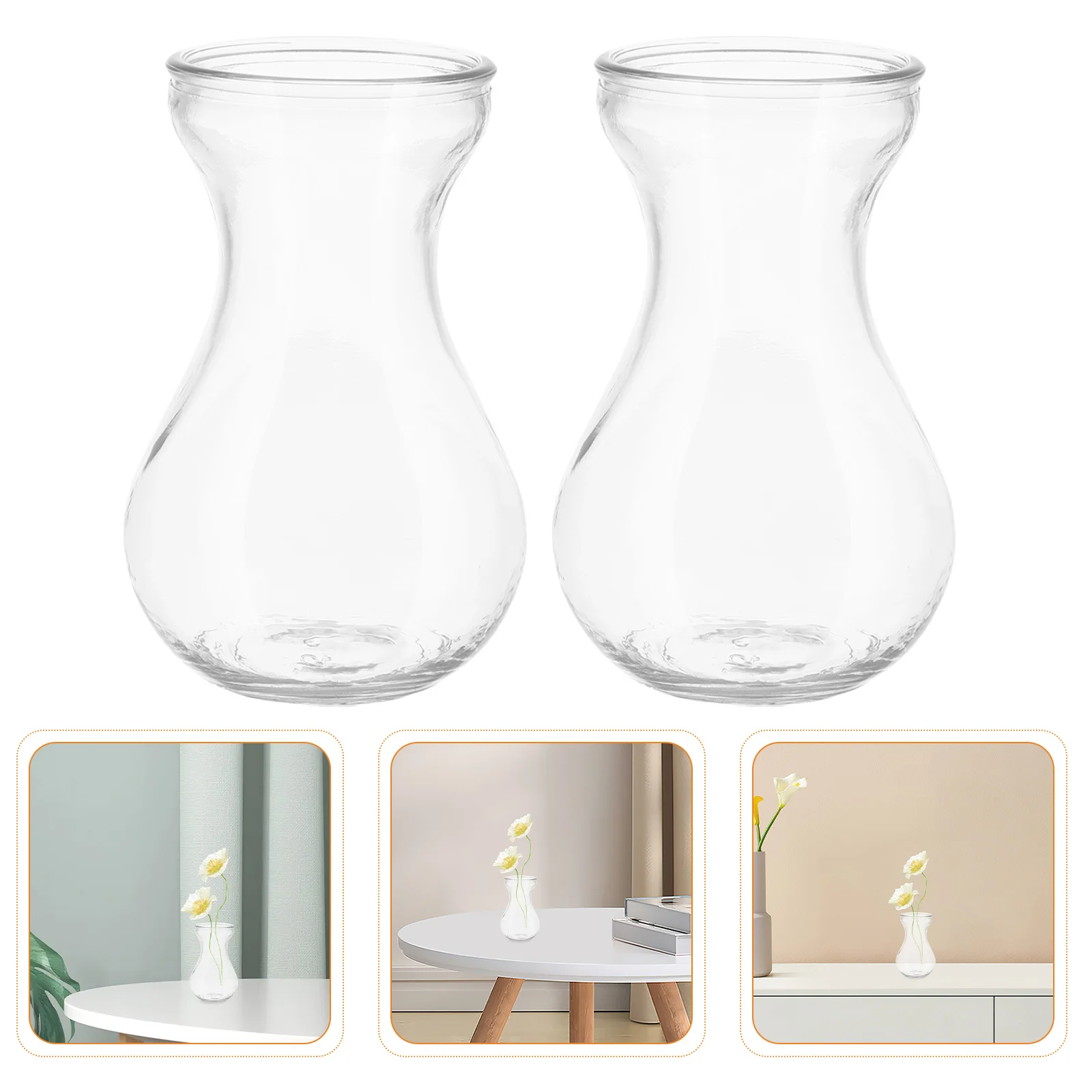 

3Pcs Clear Small Glass Vases Mini Flower Bulb Decorative Wedding Centerpiece Table Glass Flower Container