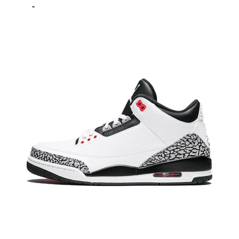 Original Air Jordan 3 “อินฟราเรด 23" สําหรับชาย Red & White Red Classic Retro Vintage รองเท้าบาสเก็ตบอลรองเท้าผ้าใบ 136064 -123