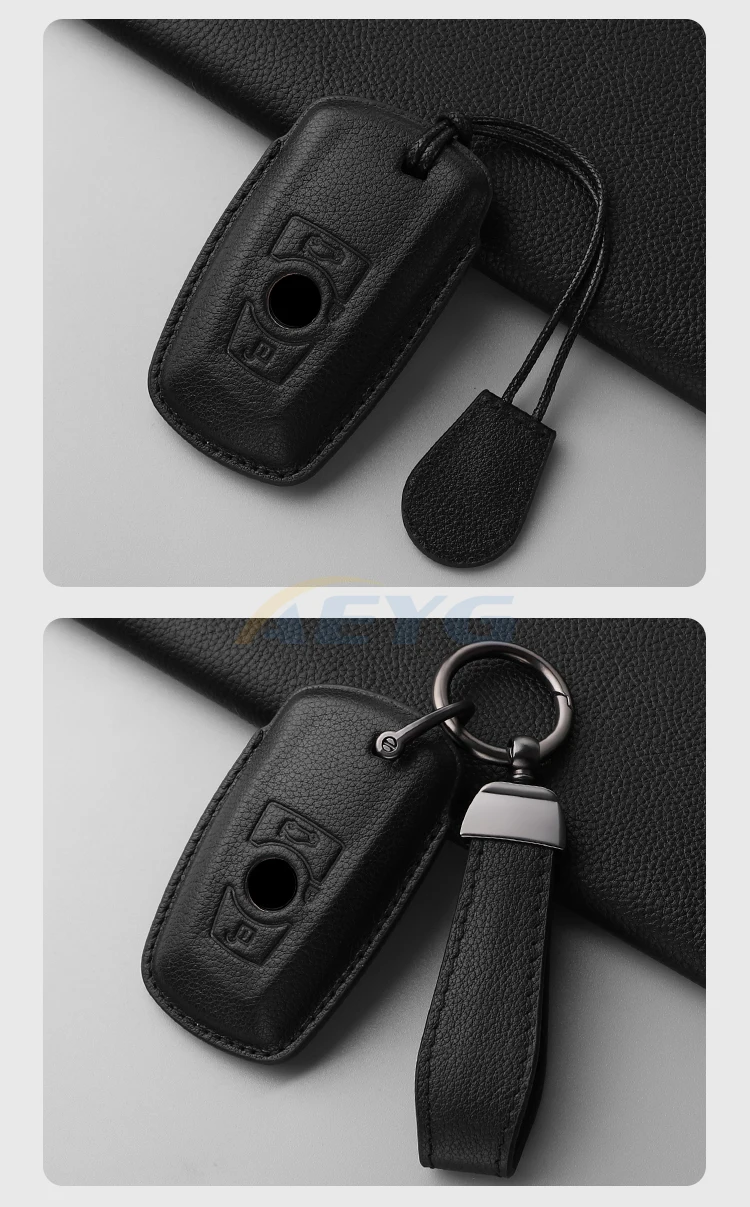 Leder-Autoschlüsselhülle für BMW F20 F30 G20 F31 F34 F10 G30 F11 X3 F25 X4 I3 M3 M4 1 3 5 Serie Schlüsselanhänger – Detail 8
