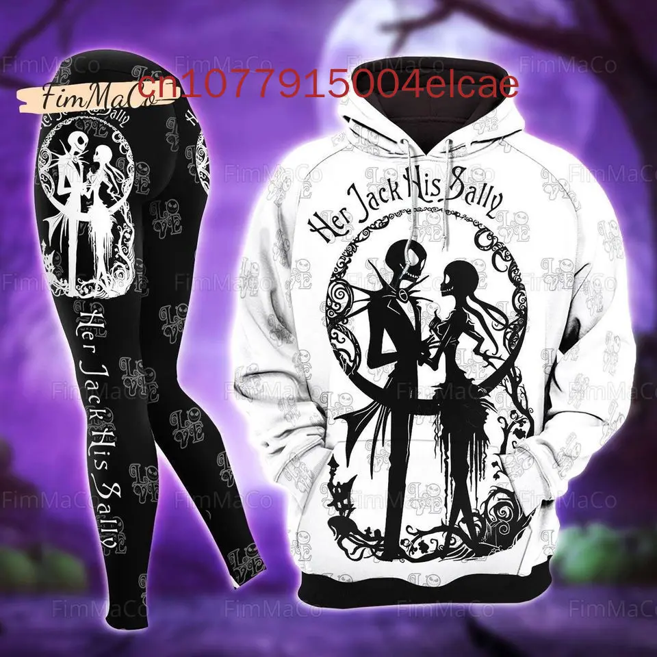 Jack Skellington Nightmare Before Christmas Combo Hoodie And Legging Set Disney Hoodie Yoga Pants Sweatpants Fashion Sports Suit