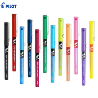 6/12pcs Pilot Hi-Tecpoint V5 Needle Tip 0.5mm Extra Fine Roller Ball Pen, Black Blue Red 12 Color Liquid Ink Gel Pens Rollerball