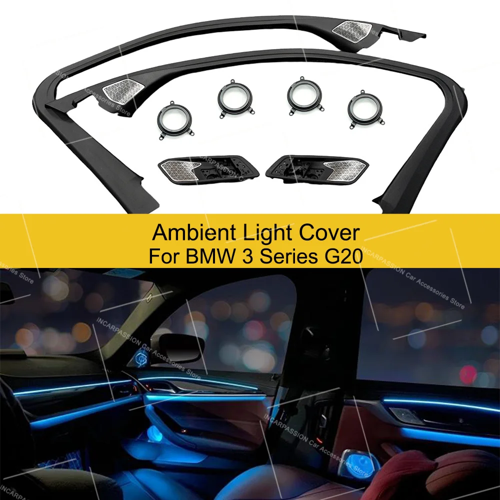 Image of LED-Lautsprecherabdeckung mit Ambientebeleuchtung für BMW 3er G20, BMW 3er G20 Lautsprecher-Upgrade, beleuchteter Mittelton-Hochtöner-Grill