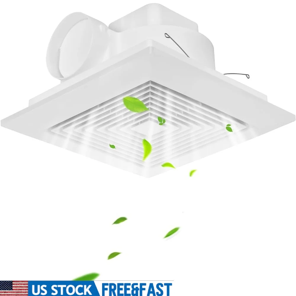 

Потолочный вытяжной вентилятор для ванной комнаты, 100 куб. футов в минуту, низкий уровень шума, 1 слона, полностью медный двигатель, 4-дюймовая воздуховодная вентиляция, водонепроницаемая, удаление запаха в влагу