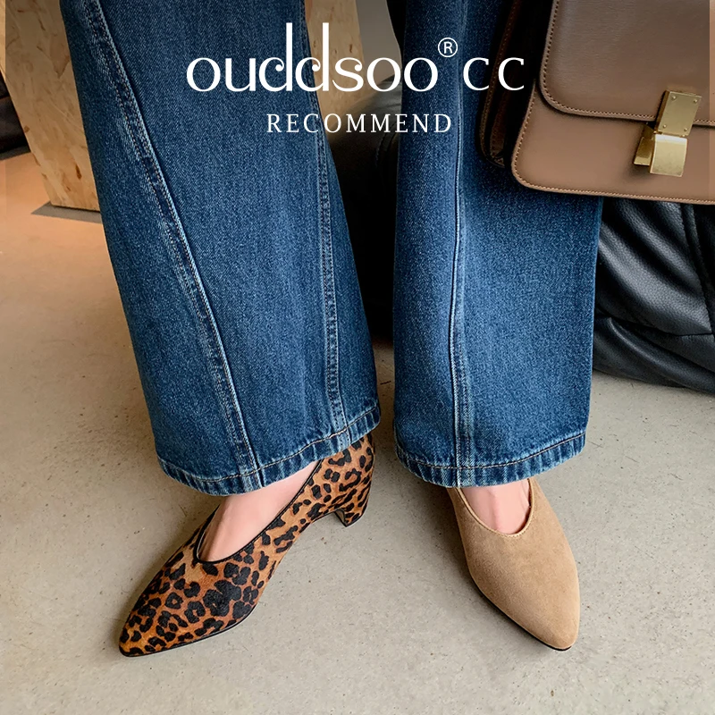 

Ods Shoes Woman Flats Soft Modis Loafers With Fur Round Toe Casual Female Sneakers Autumn Dress Leopard 2024 Slip-on Fall Leisur