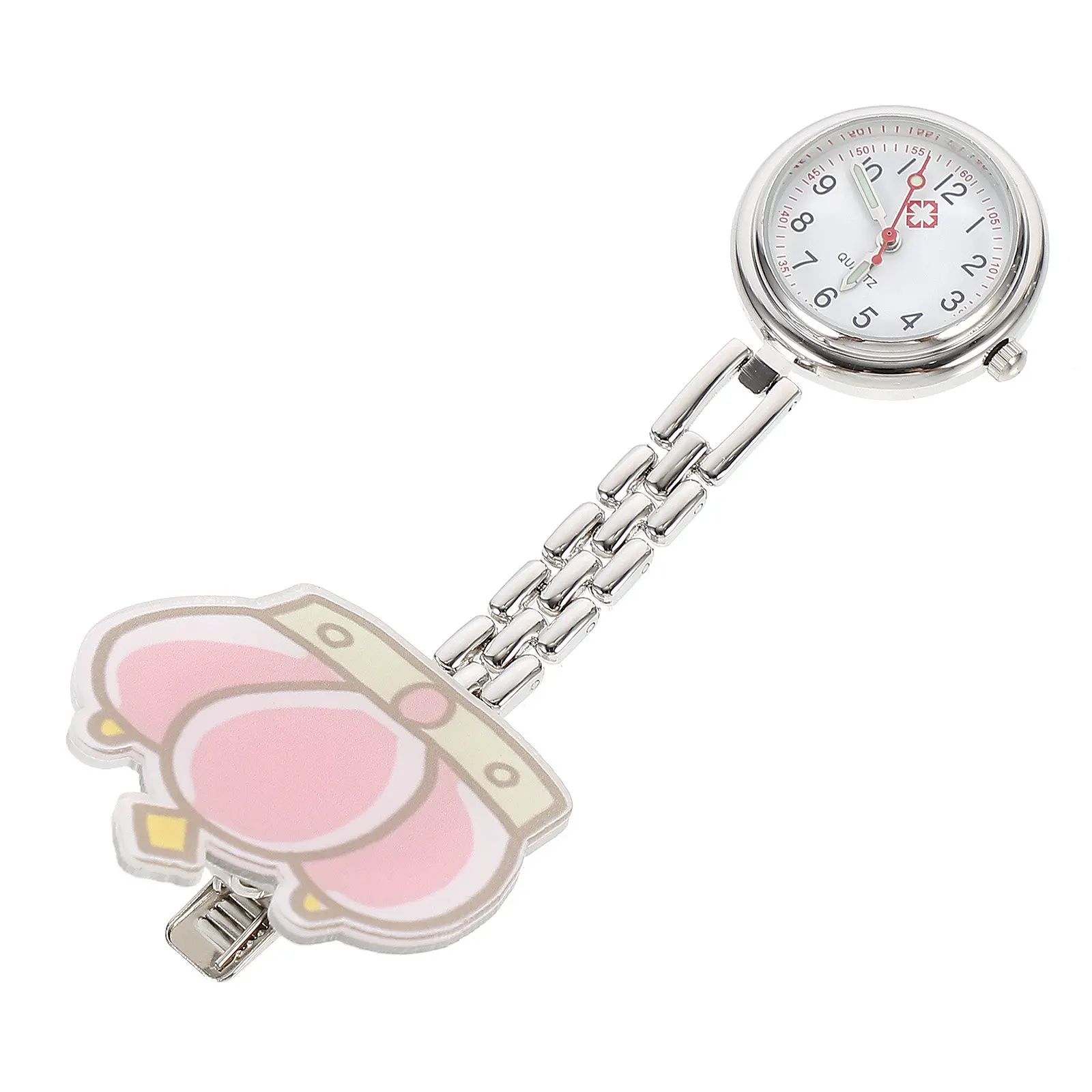 

1Set Crown Design Cartoon Pocket Watch Nurse Doctor Chest Watch Easy-Clip Style Large Dial Timepiece for Exam Hospital Kitchen