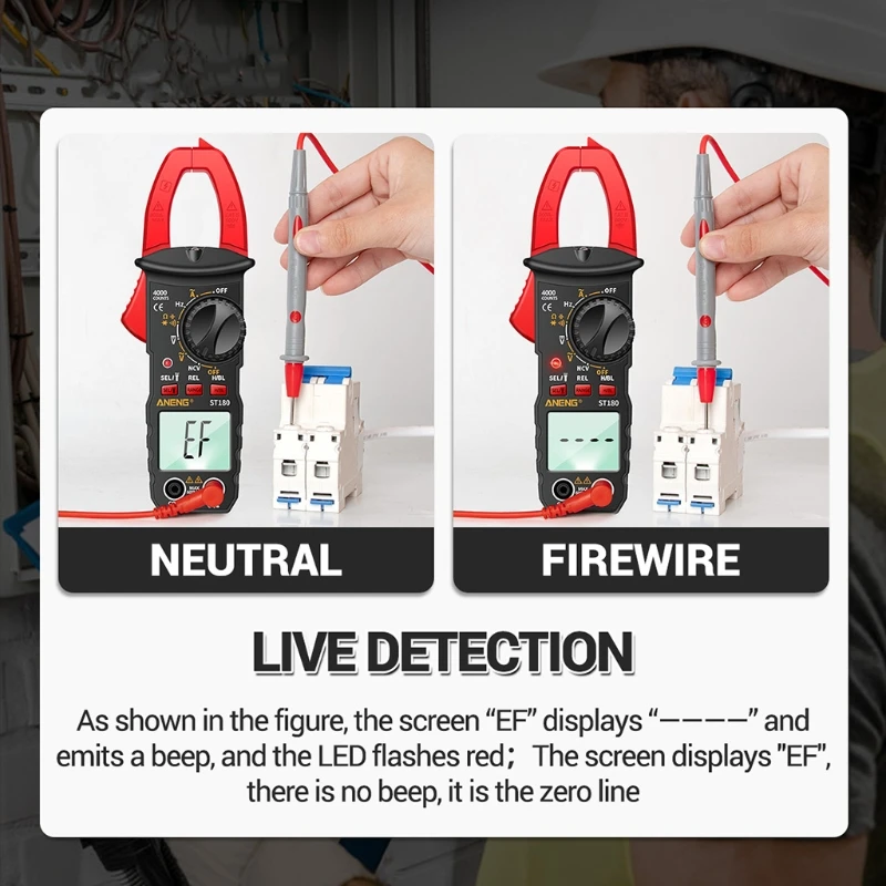 ST180 Digital Clamp Meter T-RMS 6000 Counts, Multimeter Tester DropShipping