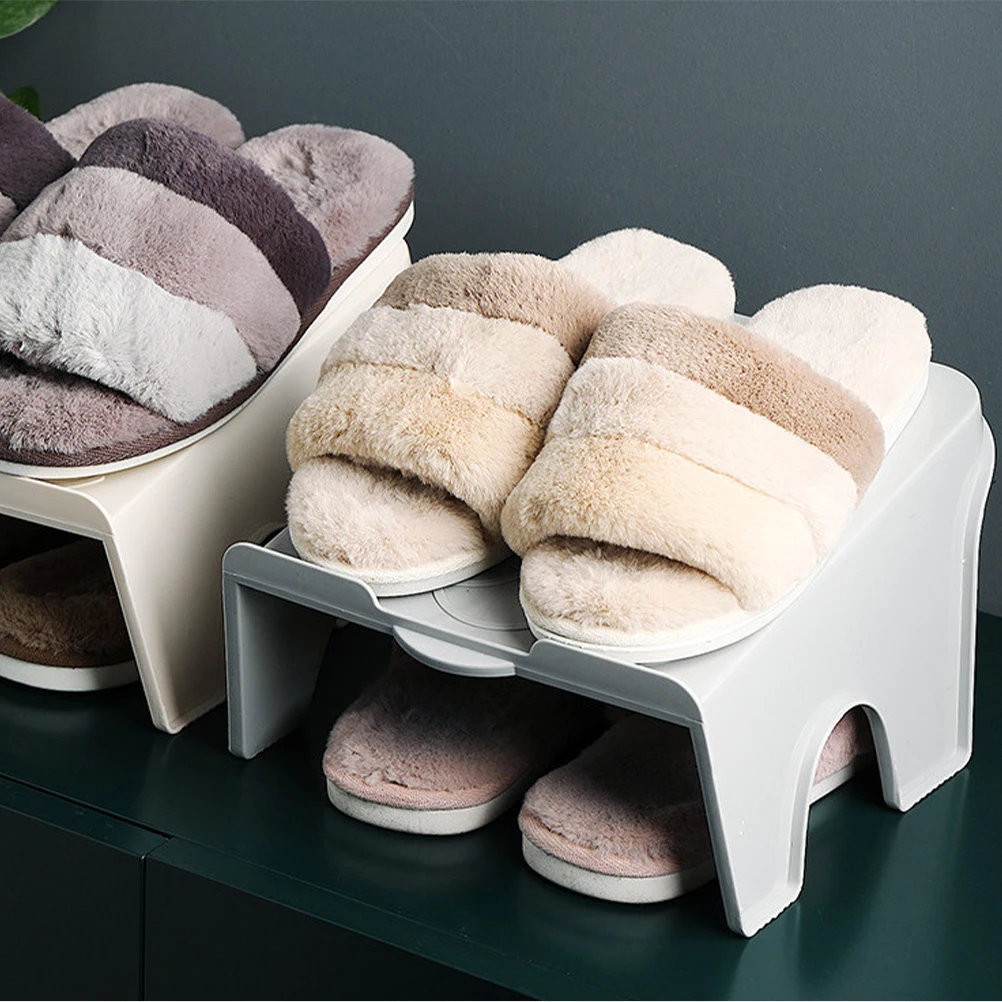 

PP Material Shoe Rack Holder Safe Simple Design Anti Slip Front Barrier Strip Home Storage White Shelf Shoe