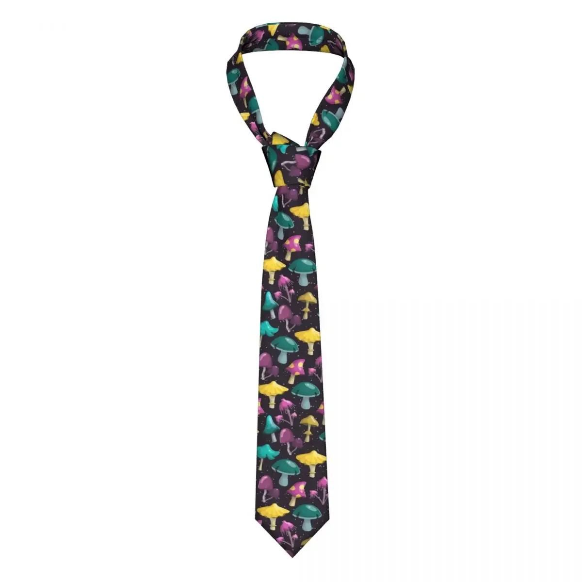 Mens Tie Slim Skinny Magic Fairy Mushrooms Necktie Fashion Free Style  for Party Wedding