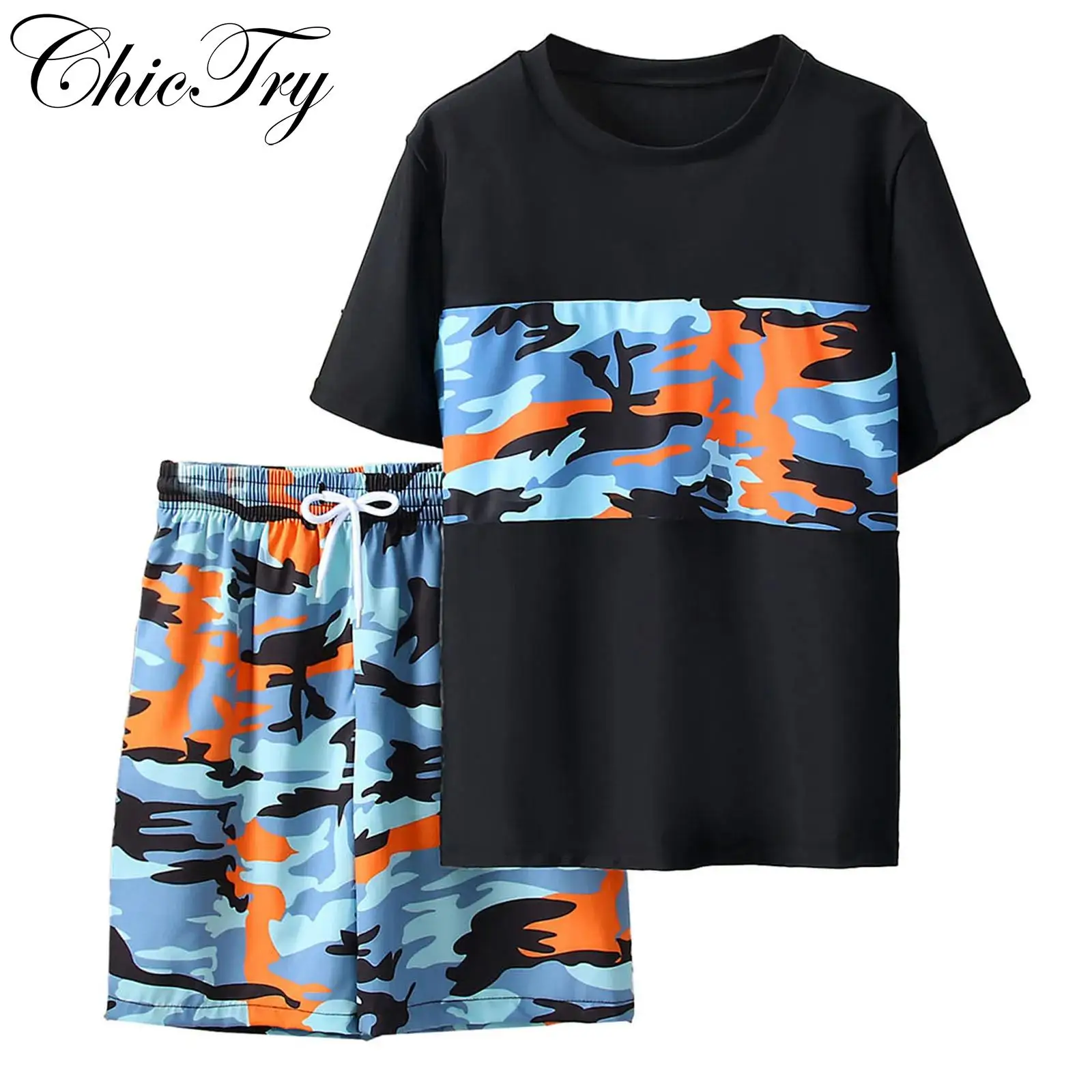 

Kids Boys Swim Sets 2Pcs Swimsuit Coconut Tree Printed Rashguard Outfits Short Sleeve Top with Drawstring Shorts Bathing Suits