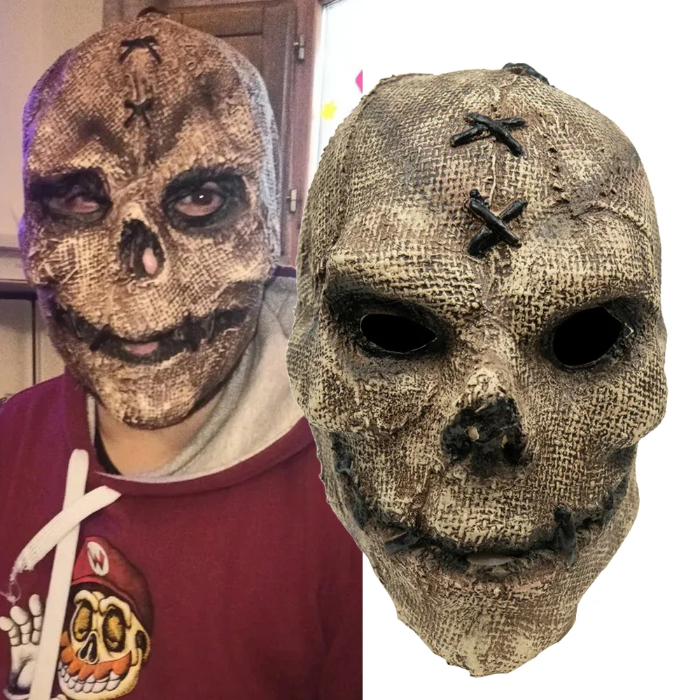 Halloween Horror Killer Skull Mask Cosplay Scary Skeleton Haunted House Outdoor Bar Latex Helmet Halloween Party Costume Props