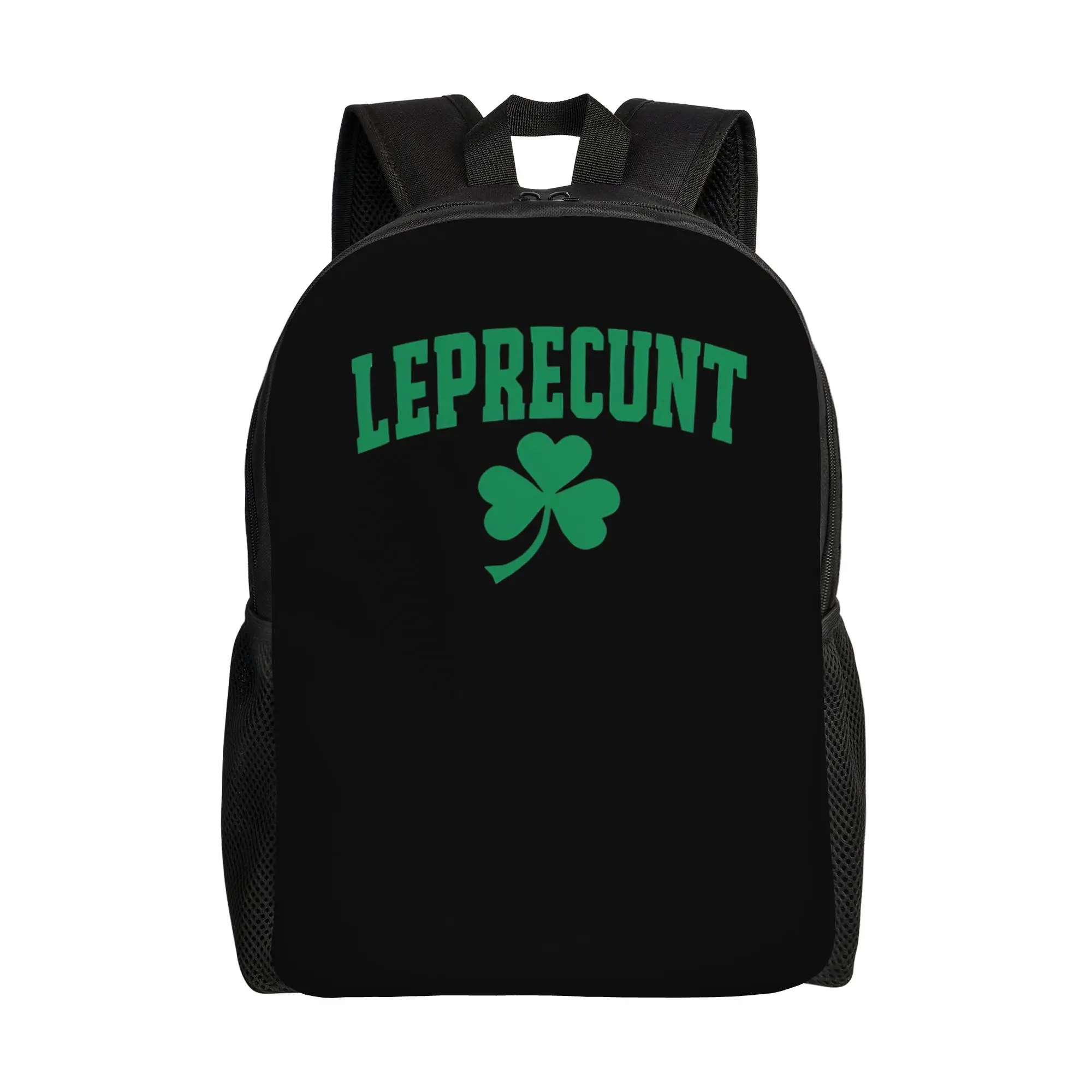

Funny Leprecunt Shamrock St Patricks Day Backpack for Men Women Cool High School Work Daypack Laptop Canvas Bags Lightweight