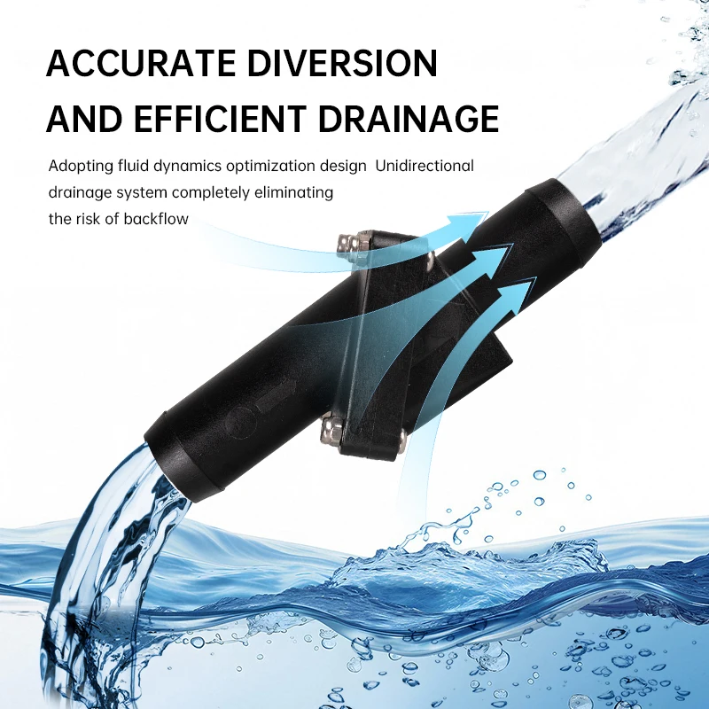 Marine Check Valve 1 Inch for Boat Yacht, ABS Non Return Valve with 25mm Large Drain Outlet, Anti-Backflow Drainage System