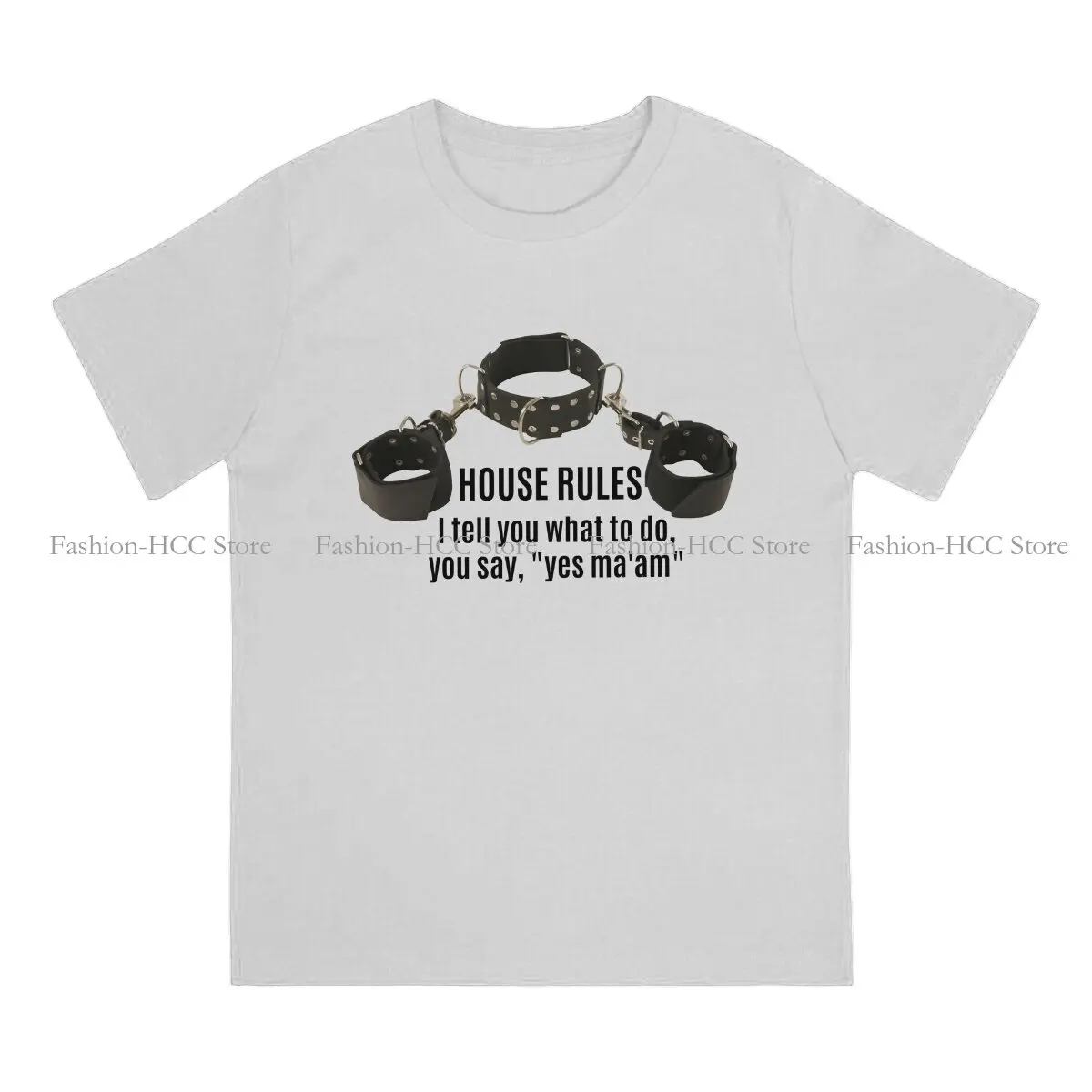 BDSM Bondage Discipline Dominance Submission TShirt for Men Collar Cuffs House Rules Female Basic Summer Tee T Shirt