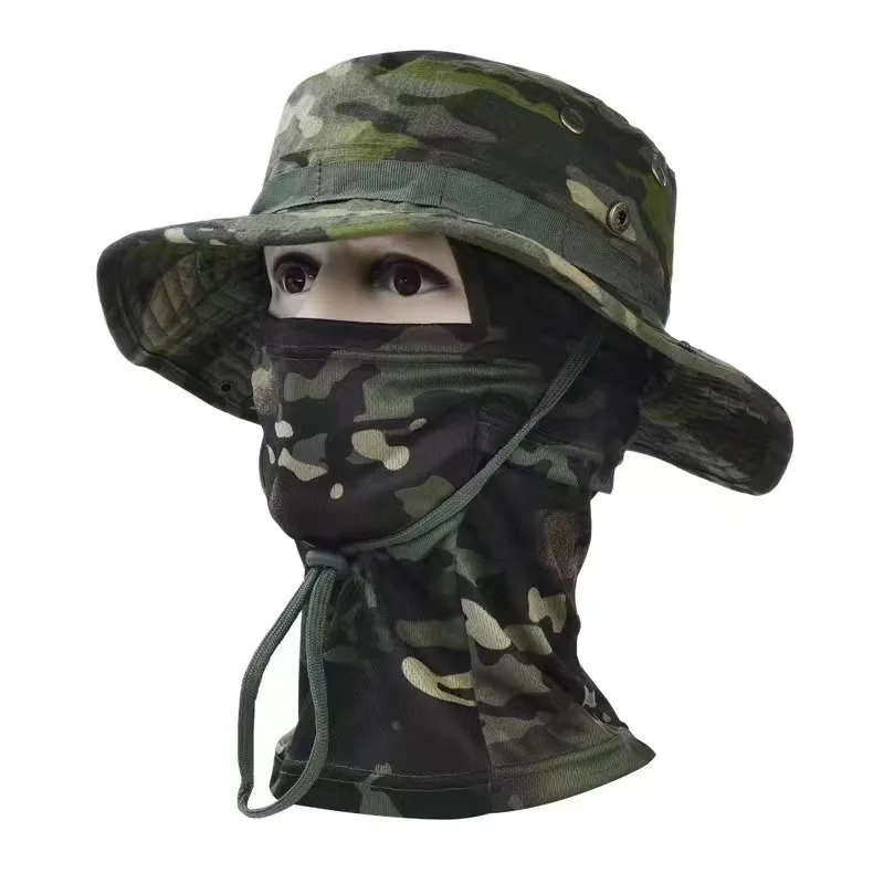 Taktische Sturmhaube Angel kappe Voll gesichts maske Set Männer Sommer Hysterese Sonnenhut Outdoor Jagd Tarnung Sturmhaube – Detail 5