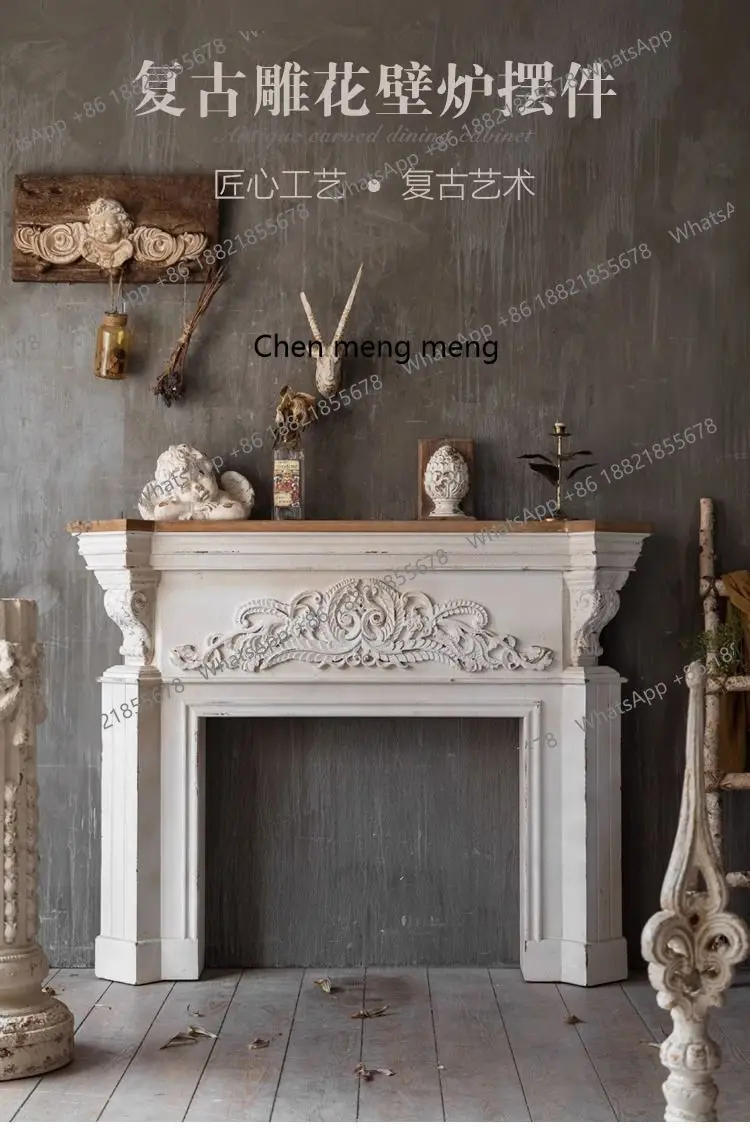 French retro fireplace decorative cabinet decorative fireplace rack villa bed and breakfast living room entrance European style