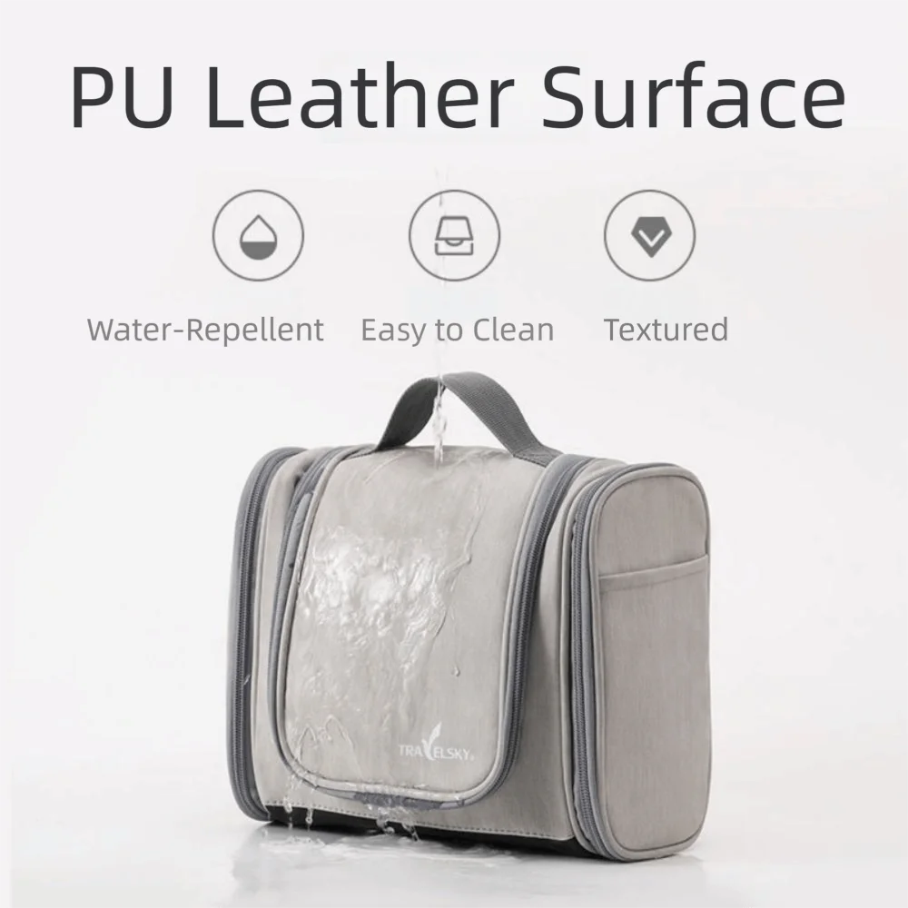 Водонепроницаемая женская косметичка, пылезащитная складная дорожная косметичка на молнии с несколькими карманами, подвесная дорожная косметичка для ванной комнаты