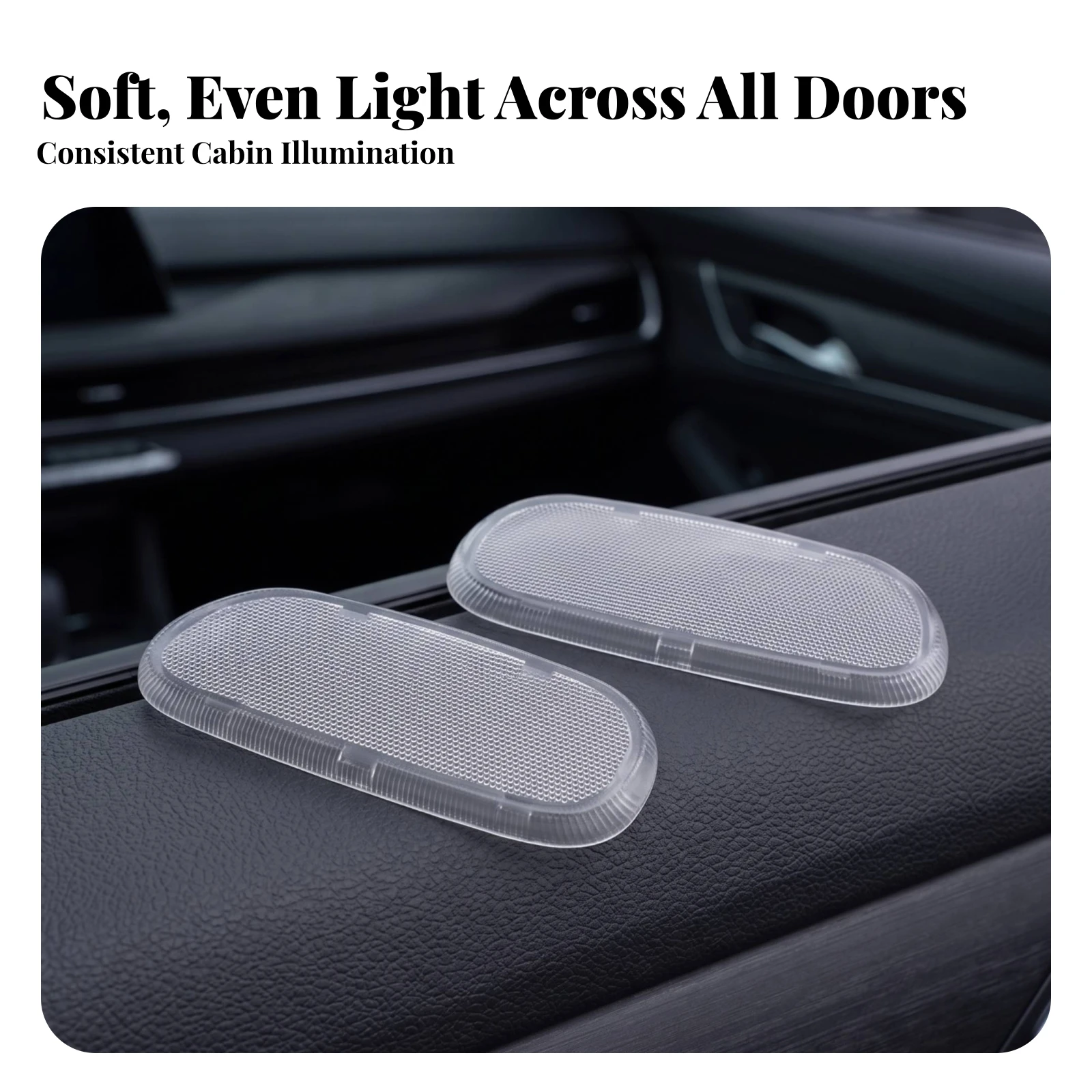 2 Pieces Car Door Courtesy Lamp Lens Cover Easy to Install Door Courtesy Lamp Lens Cover Auto Parts Clear Plastic Textured