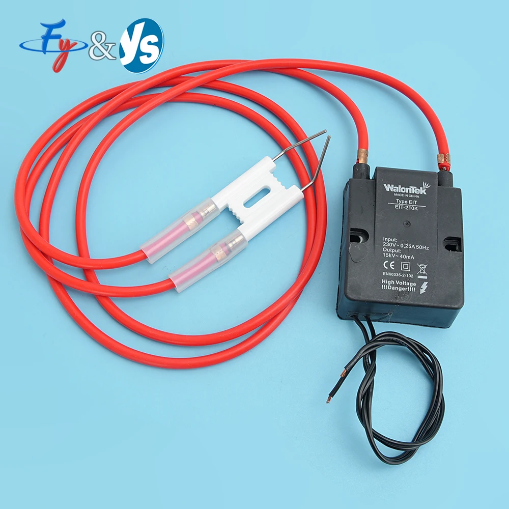 High Pressure Voltage Pulse Igniter, 15KV Ignitor Transformer, Ceramic Ignition Needle, 2PCS 100CM Cables