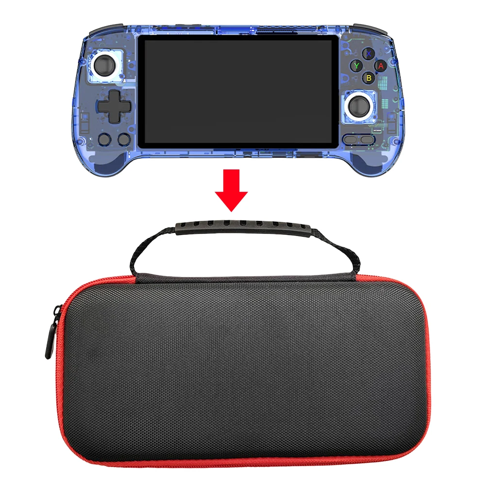 EVA Portable Storage Bag Shockproof Protection Case Anti-scratch with Mesh Pocket for Anbernic RG556 Retro Handheld Game Console