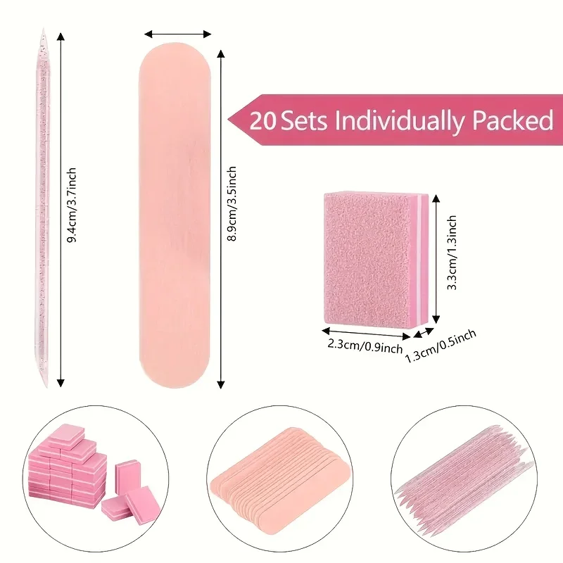 24pcs Nail Care Kit: Mini Files, Buffers & Sticks - Perfect for Jewelry Polishing & Manicures