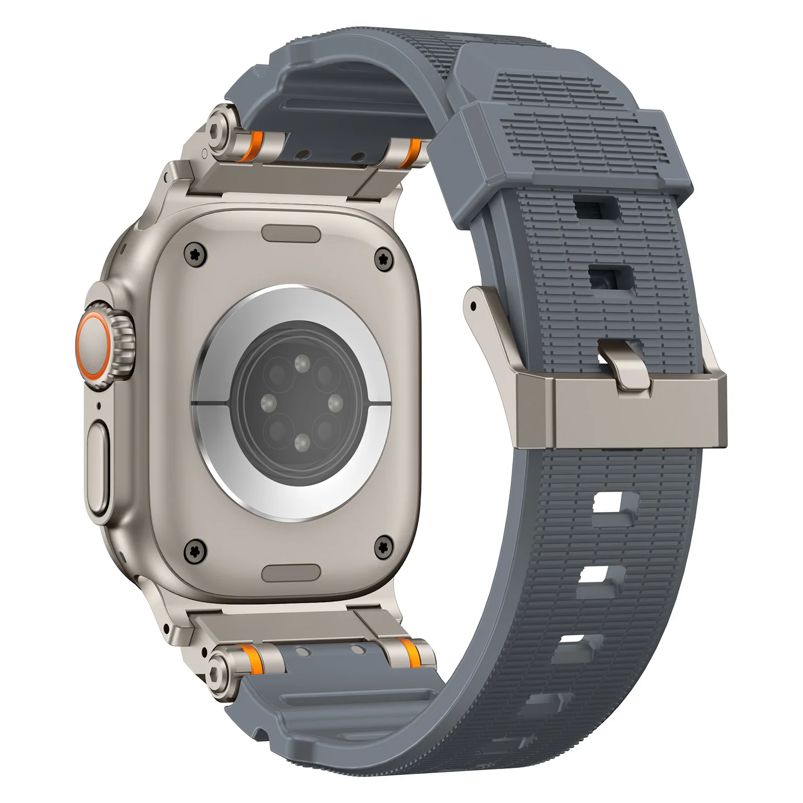 Rubber Strap for Apple Watch Ultra 2 Series 10 9 8 7 se 6 5 Band Stainless Steel Bracelet for iWatch ultra 49mm 10 46mm 44 45mm
