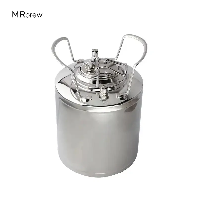 

New Cornelius Style Beer Keg,Ball Lock Pressurize Keg,Stainless Steel Kegerator Barrel 10L(2.5 Gallon）Home Brewing Beer Keg