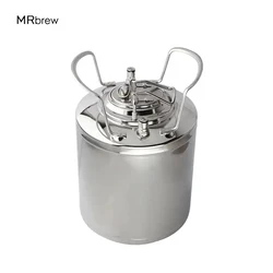 New Cornelius Style Beer Keg,Ball Lock Pressurize Keg,Stainless Steel Kegerator Barrel 10L(2.5 Gallon)Home Brewing Beer Keg