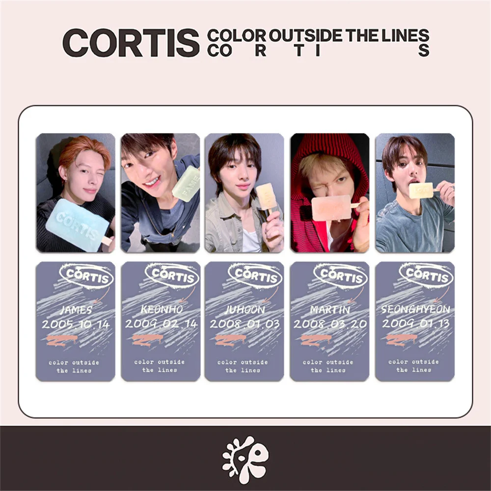 Idols CORTIS Album COLOR OUTSIDE THE LINES Selfie LOMO Cards SEONGHYEON KEONHO  JAMES JUHOON  Fans Collection