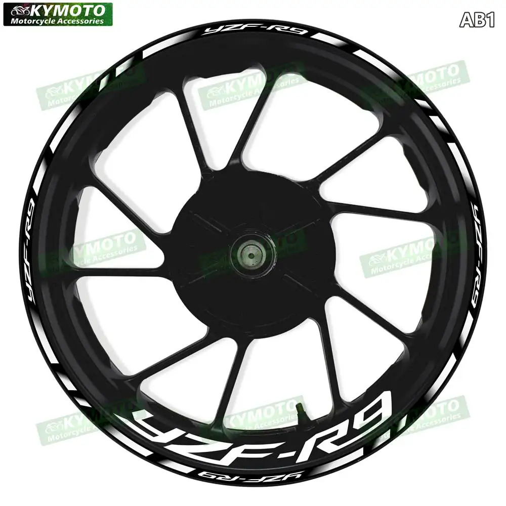 For YZF-R9 YZF R9 Motorcycle 17 Inch Front Rear Decorate Wheel Stickers Car Reflective Rim Motorbike Hub Tape Decal Sticker