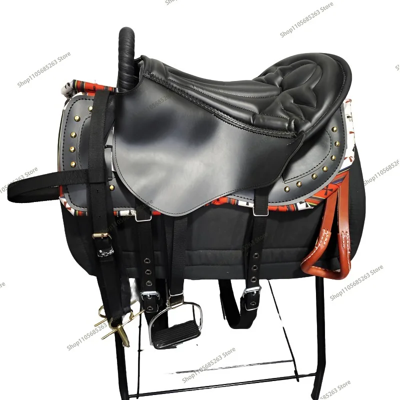 Large Saddle Full Set of Mongolian Saddle and Horse Gear New Cowhide Saddle Fine Equestrian Supplies