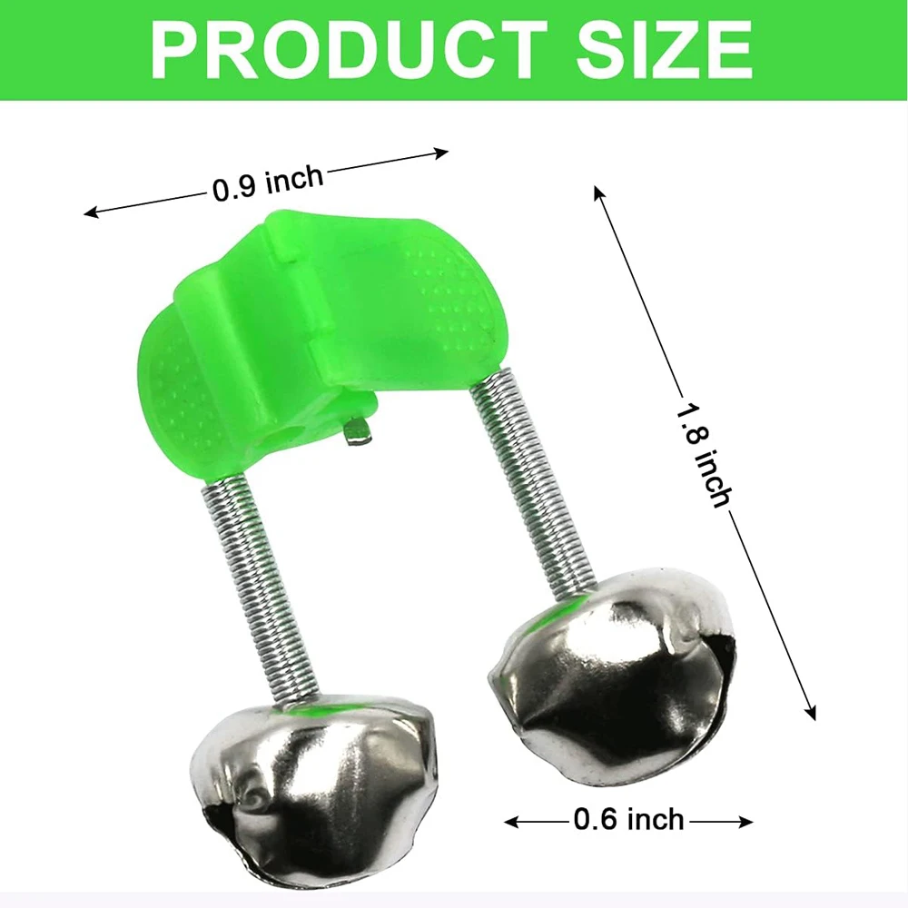 10Pcs Winter Ice Fishing Bell Bite Alarm Rod Tip Clamp Clip Bell Ring Night Fishing Accessories Tackle Fish Alarms Alert Gifts
