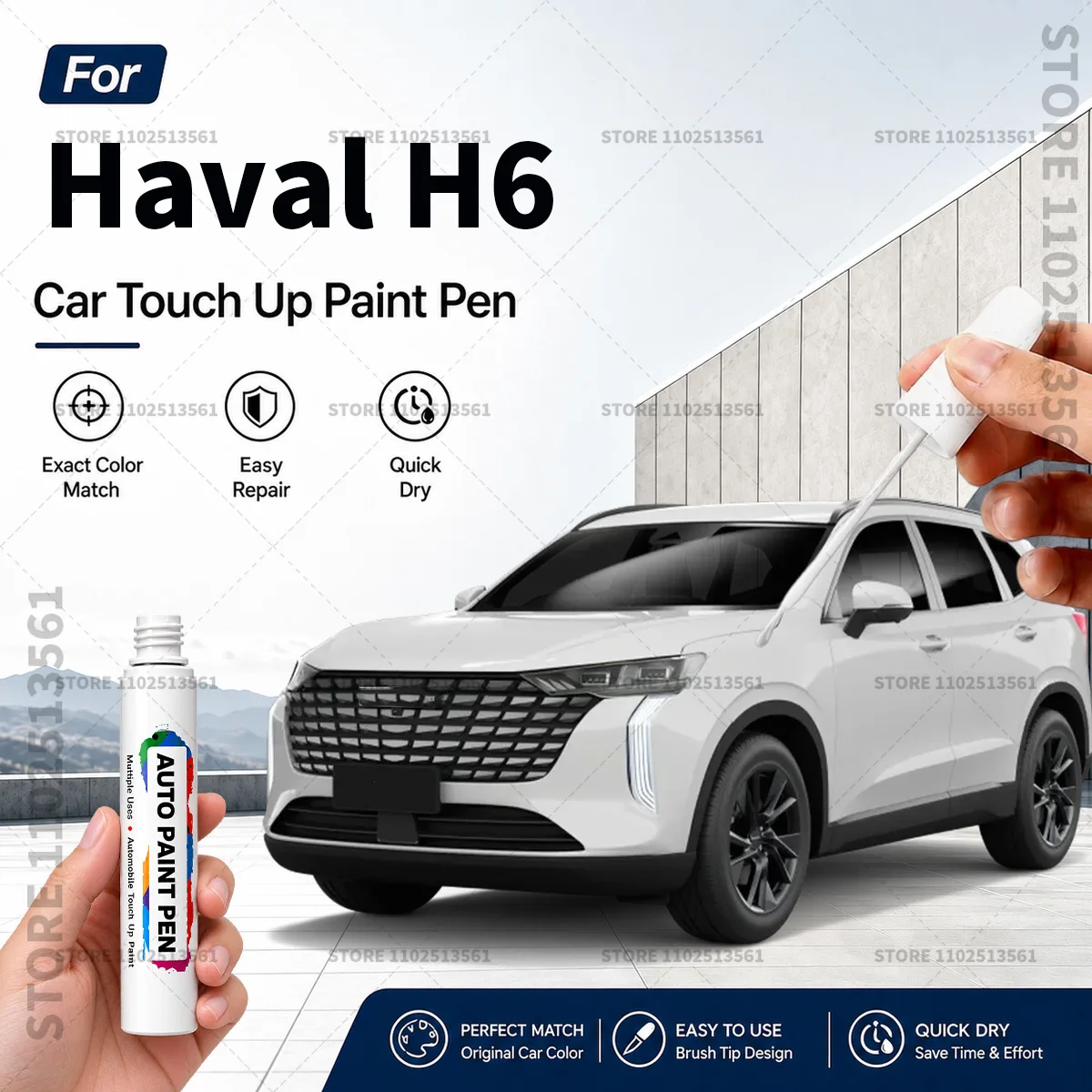 For Haval H6 White Black Car Paint Touch Up Pen Scratch Repair Remover Auto Body Repair Marker Waterproof Car Paint Repair Tool