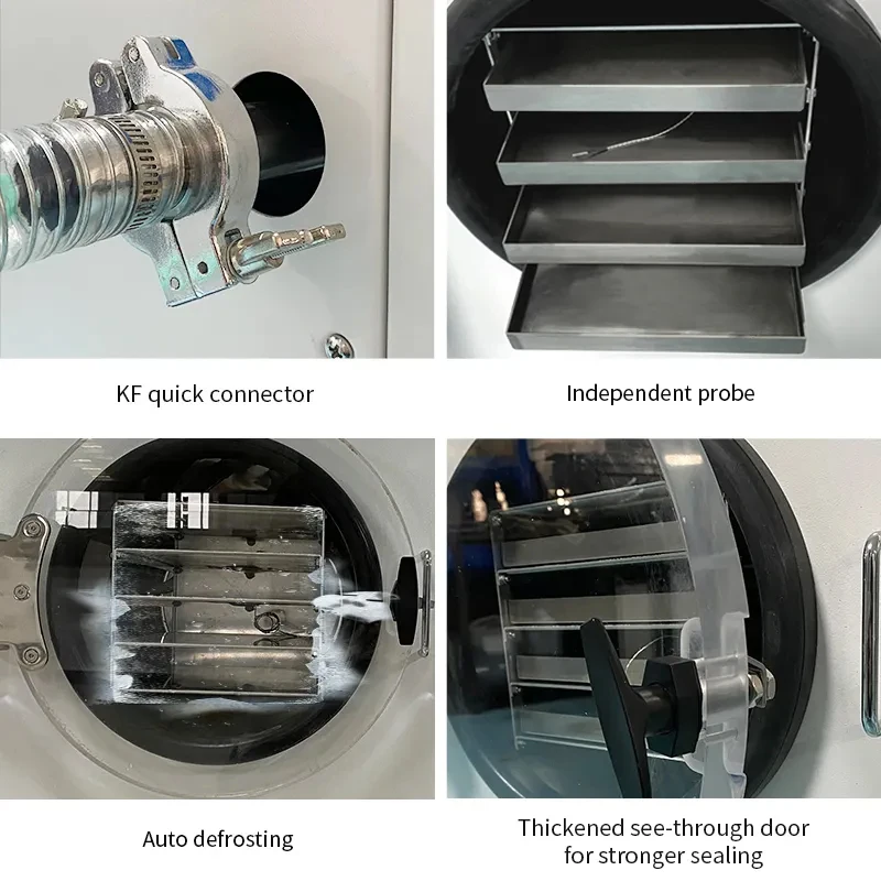 Automatic Home Freeze Dryer/Lyophilizer With Oil-free Pump And Engine High-Capacity For Food Processing
