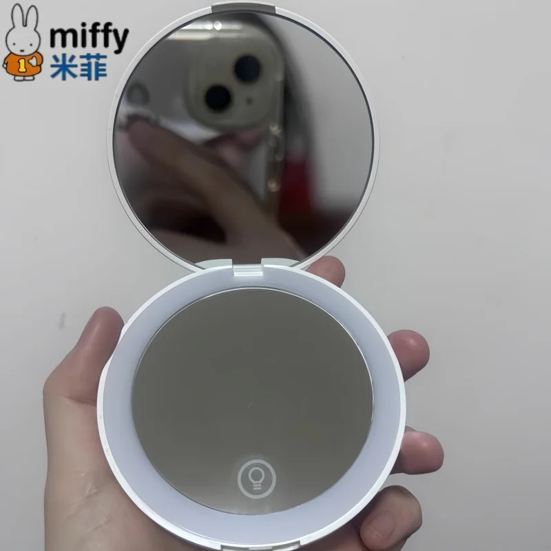 

In Stock Miffy Portable Makeup Mirror Can Be Carried Around With Its Built Led Light Touch Up Makeup Foldable Handheld Mirror