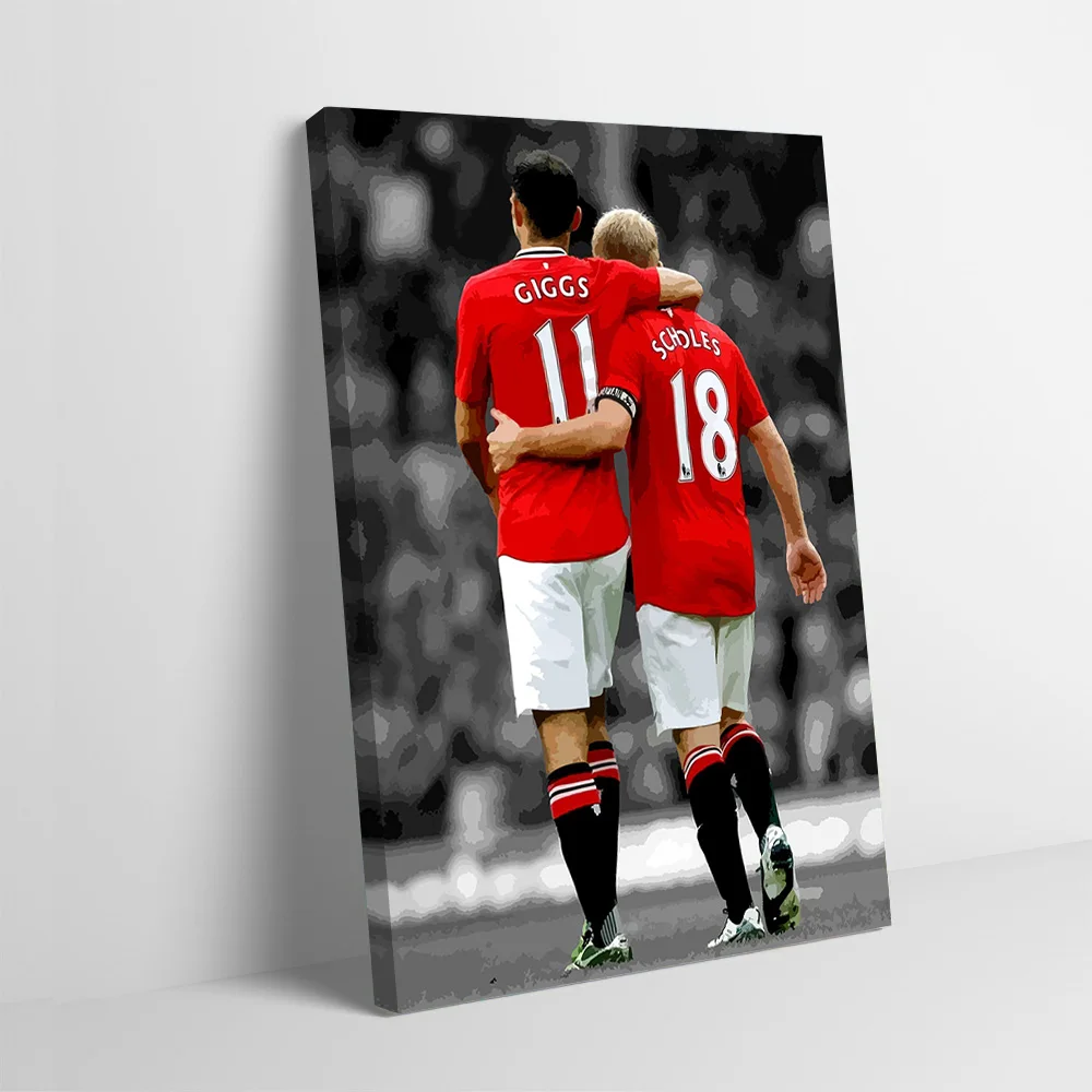 Giggs and Scholes Football Print Poster Customizable Printed Canvas Painting for Pictures Wall Art Room Decorating Interior Arts