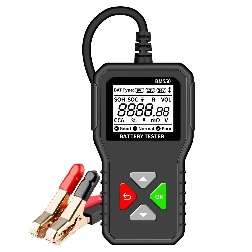 

BM550 Car Battery Tester 6V 12V 24V 100-2000 CCA Battery System Detect Auto Battery Analyzer Car Battery Tool