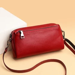 2024 New Genuine Leather Women's Shoulder Bag Fashion Minimalist Small mother's bag  Horizontal Crossbody Mobile Phone Bag